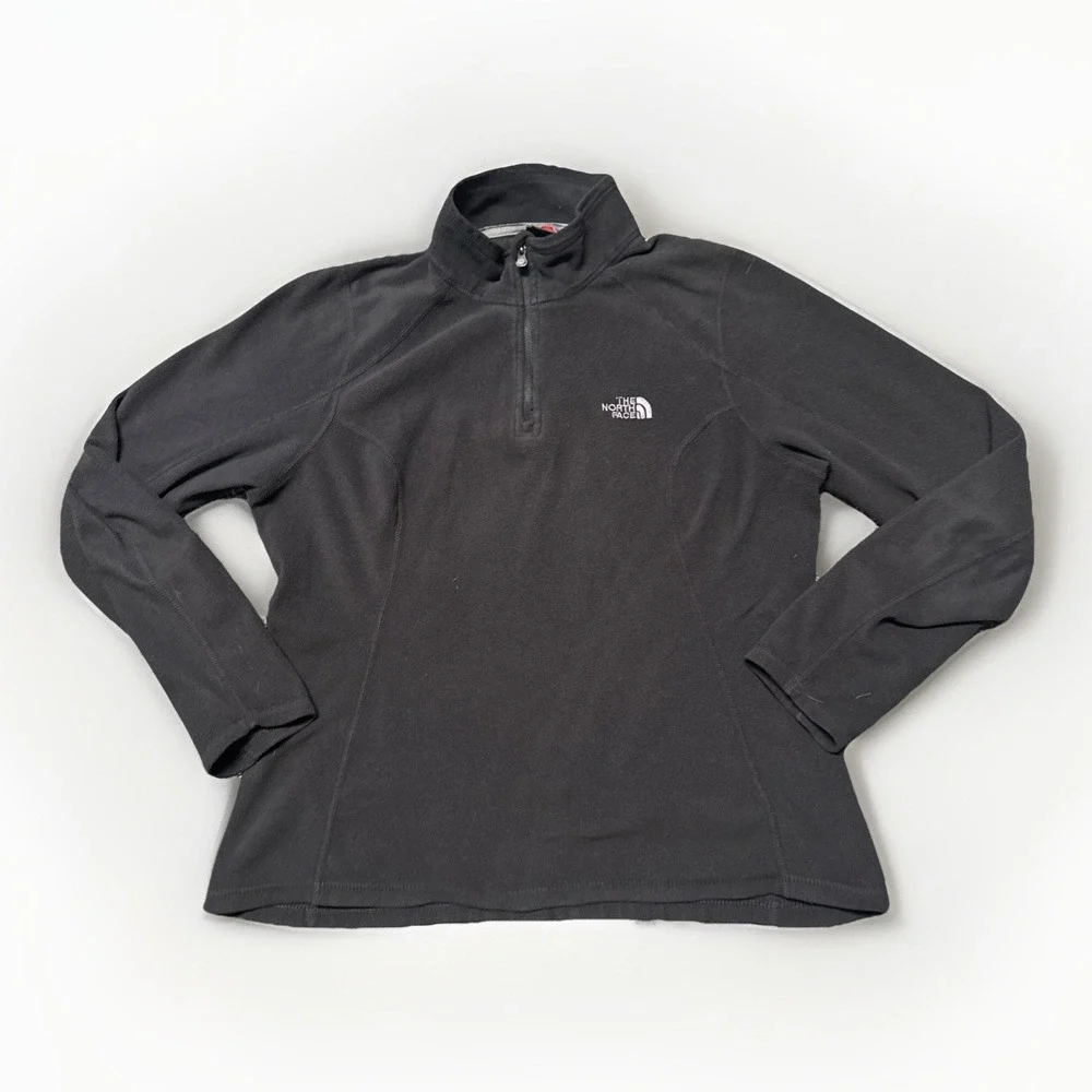 The North Face 1/4‎ Zip Lightweight Fleece Pullover Dark Grey Medium Logo